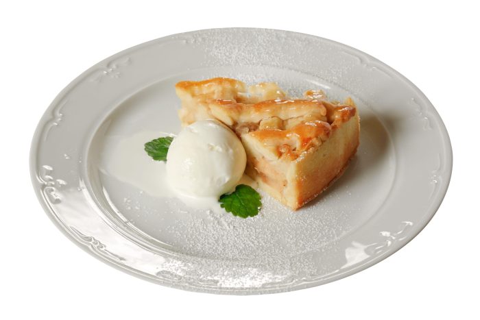 Apple pie with ice cream